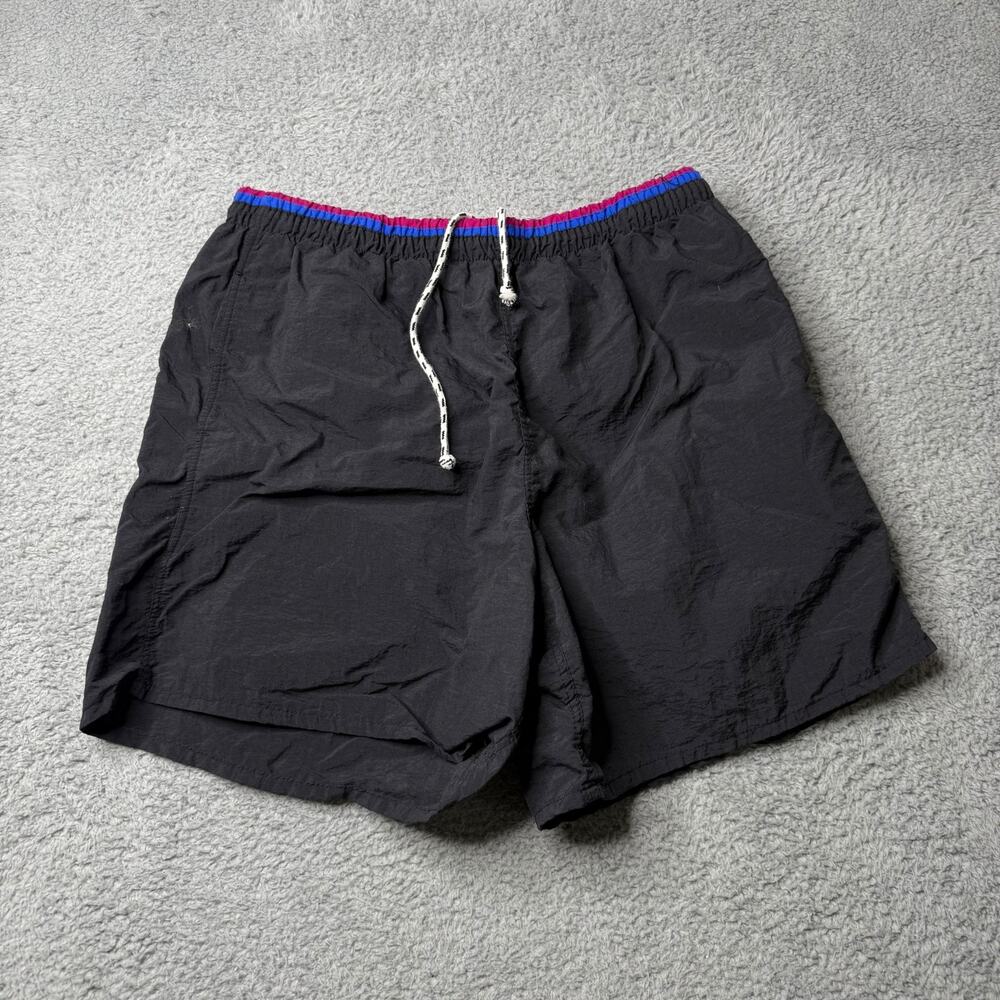Vintage Surf Odyssey Shorts Men's Large Black & Purple Nylon Swim